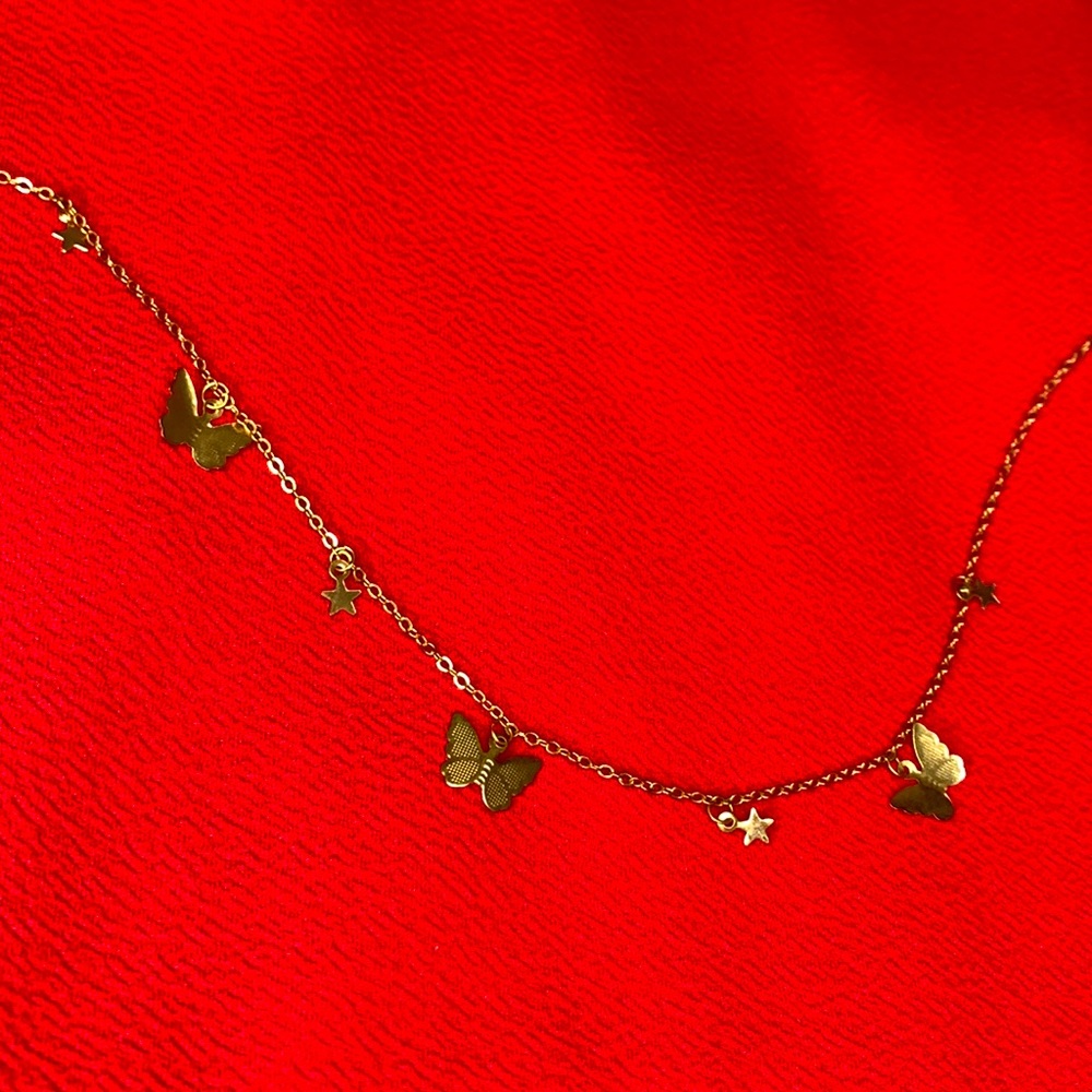 Gold butterfly necklace